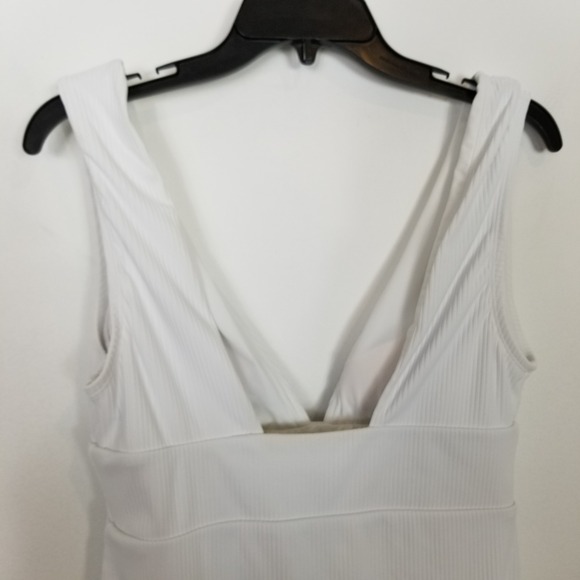 Andie Mykonos Ribbed One-Piece Swimsuit Women S L White Bikini Summer Beach Boho - Picture 6 of 9